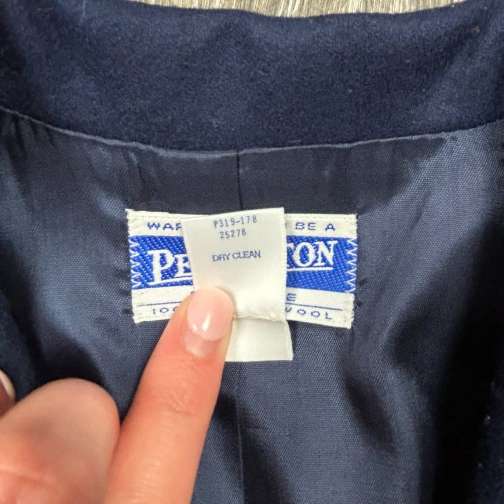 Pendleton 100% Virgin Wool Solid Navy Blue Women'… - image 8